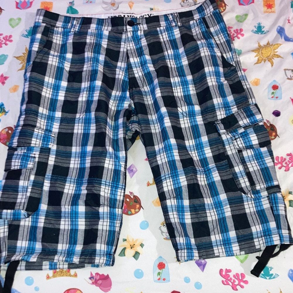Plaid Cargo Shorts for Men